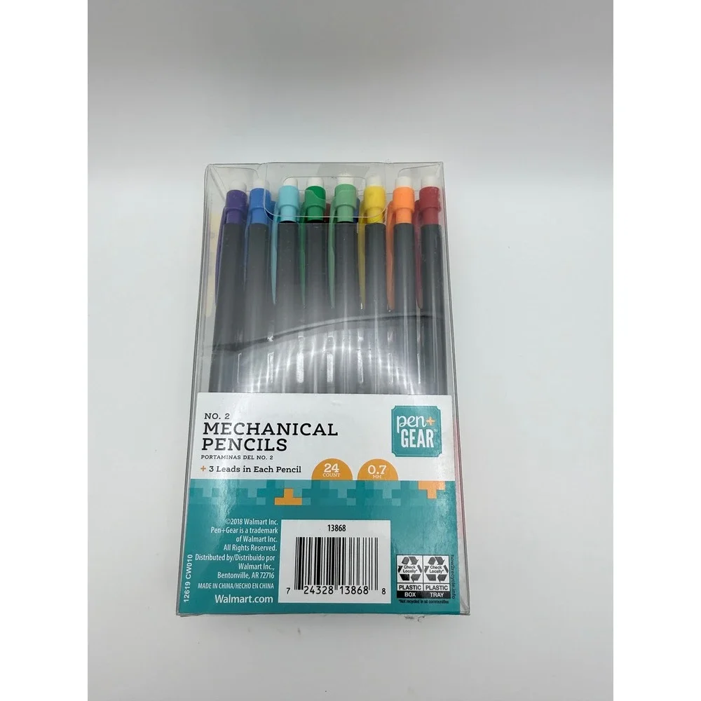 Pen+Gear No 2 Mechanical Pencils 0.7mm Lead Assorted Colors - Pack of 19‎
